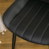 HOMCOM Dining Chairs Set of 2, PU Leather Upholstered Kitchen Chair, Black