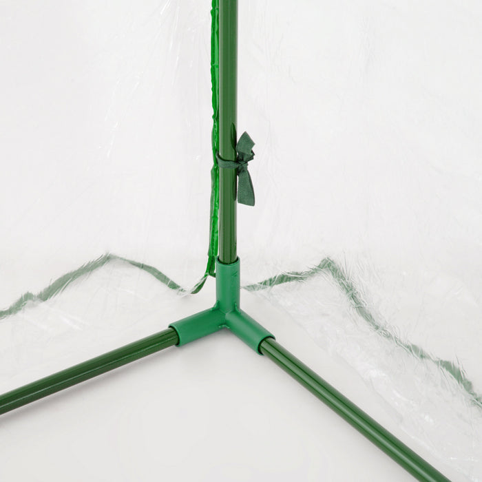 Outsunny Mini-serre En Pvc Transparent De 79\" X 40\" X 32\" Mini-tunnel Pour Le Jardin, Abri De Culture Portable Pour Plantes, Fleurs Et Maisons Chaudes, Cadre En Acier, Portes Zippees.