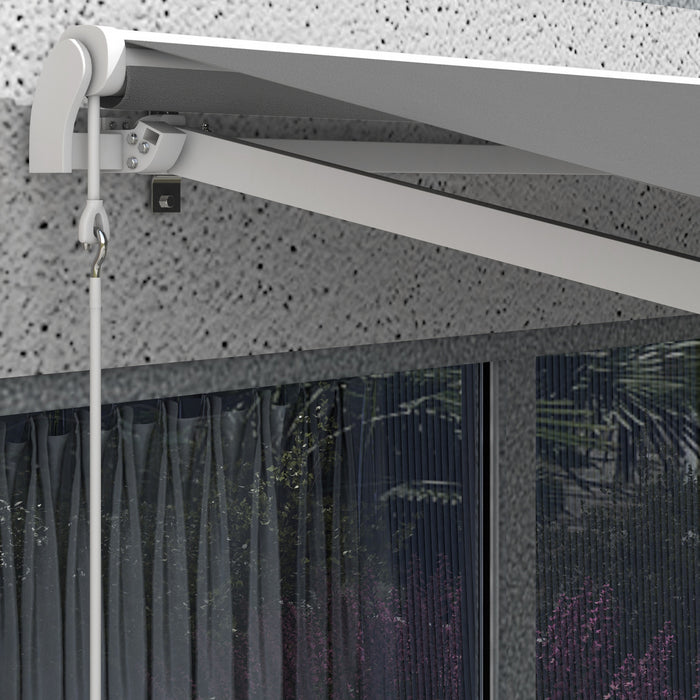 Outsunny Auvent Electrique Retractable 10' X 8' Avec Telecommande, Gris