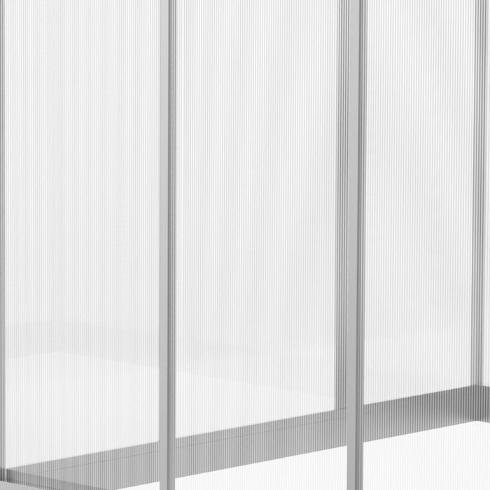 Outsunny 8' L X 6' W Serre En Polycarbonate Avec Event De Toit Pour Ventilation Et Gouttiere Serre De Passe-temps Pour L'hiver