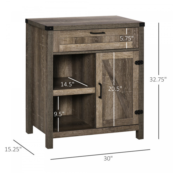 HOMCOM Armoire Porte Grange Rustique Buffet Ferme Moderne
