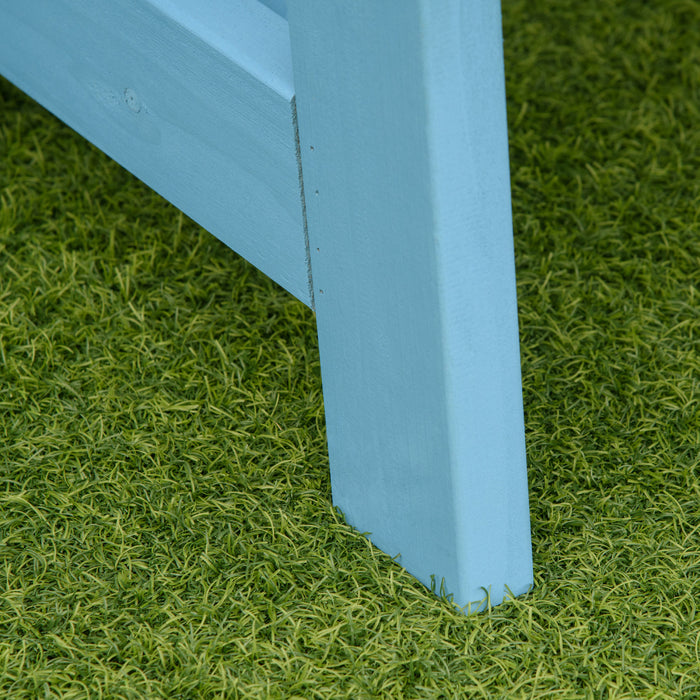 Banc De Jardin En Bois Outsunny Pour L'exterieur, Bleu