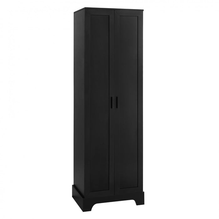 Liam Armoire de rangement multifonction avec portes et etageres reglables, Noir