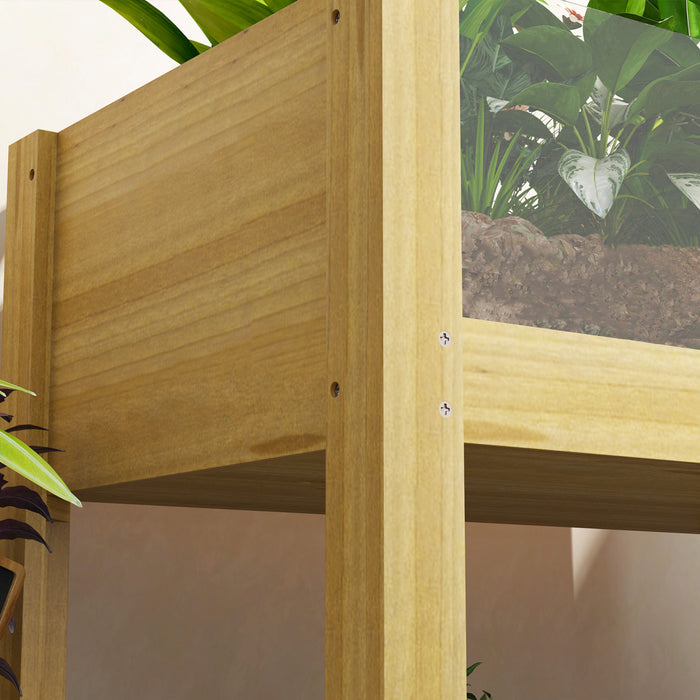 Outsunny Jardiniere surelevee d'exterieur en bois, 29,5\" x 18,1\" x 23,8\"