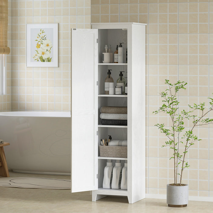 HOMCOM Garde-manger de cuisine 67 po, armoire de rangement, blanc