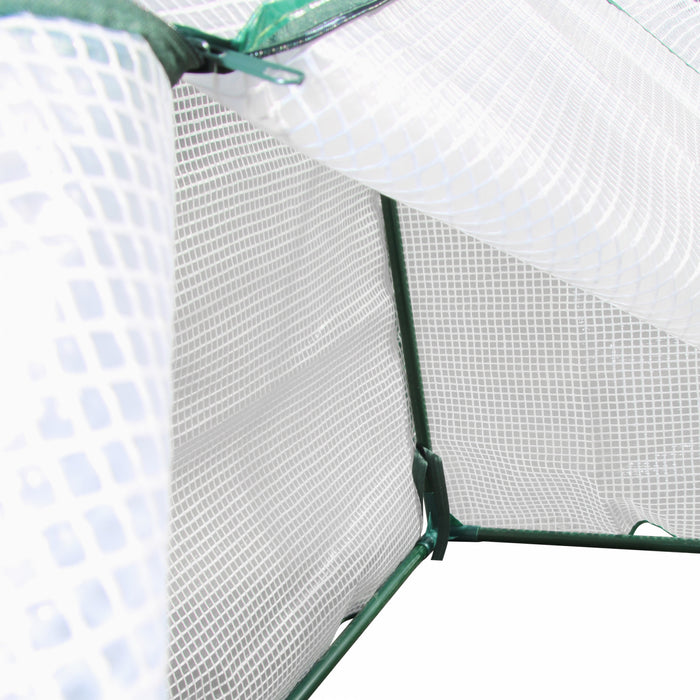 Outsunny - Mini-serre De 71\" X 17\" X 24\" - Serre Chaude Portable Pour Plantes Avec Fermeture Eclair Pour L'exterieur, L'interieur, Le Jardin, Blanc.
