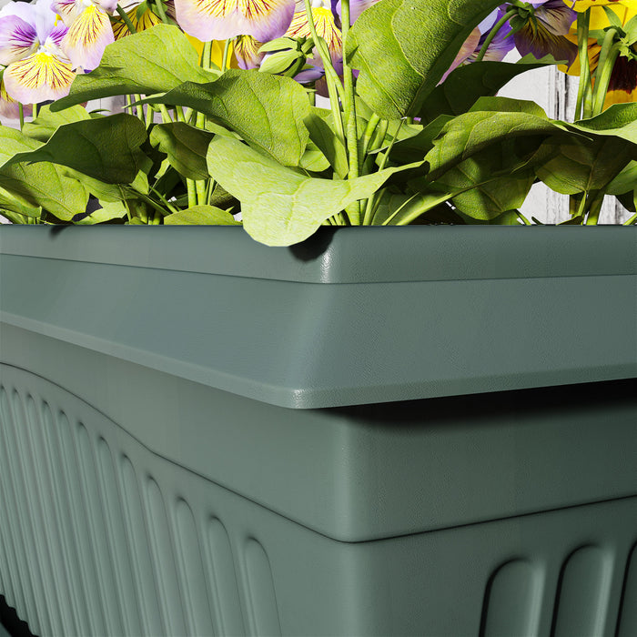 Outsunny Lot de 7 pots de fleurs de 15,7\" avec trous de drainage, vert
