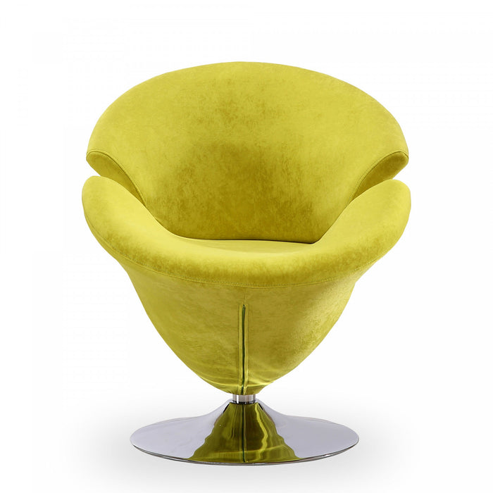 Fauteuil lounge pivotant moderne en velours Tulip vert - Lot de 2