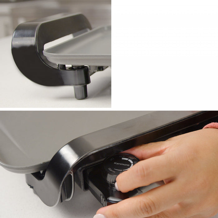 Plaque chauffante électrique antiadhésive Kenmore 10 po x 18 po, grise - KKNSEGGrey