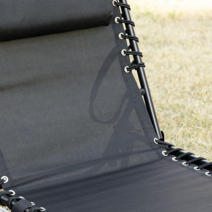 Outsunny Chaise Salon Pliante Exterieure, Chaise De Bronzage Inclinable