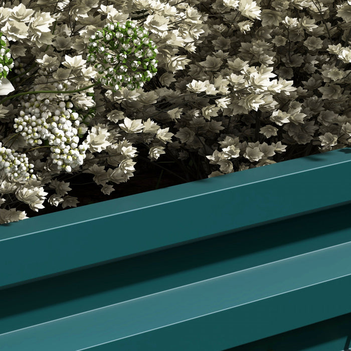 Outsunny Lit De Jardin Sureleve A 2 Etages En Acier Galvanise, Vert