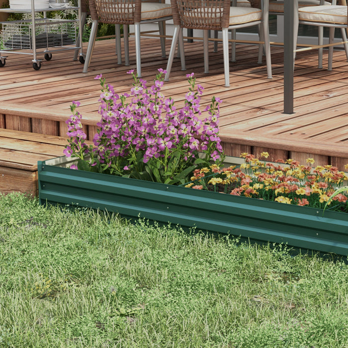 Outsunny Lit De Jardin Sureleve 8x2x1pi, Jardiniere Surelevee Galvanisee