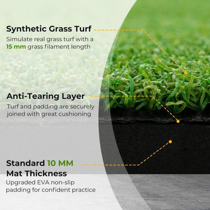 Costway 5 X 4 Ft Golf Frappant Mat Artificiel Interieur Exterieur Turf Golf Entrainement Mat 25 Mm