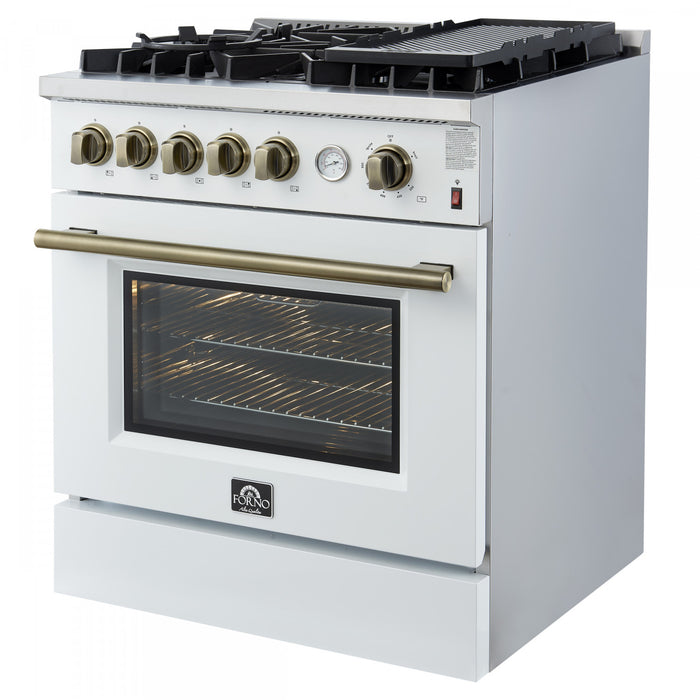 Cuisiniere a gaz Giovanni 30 pouces blanche, 4,32 pi³ – FFSGS6274-30WHT