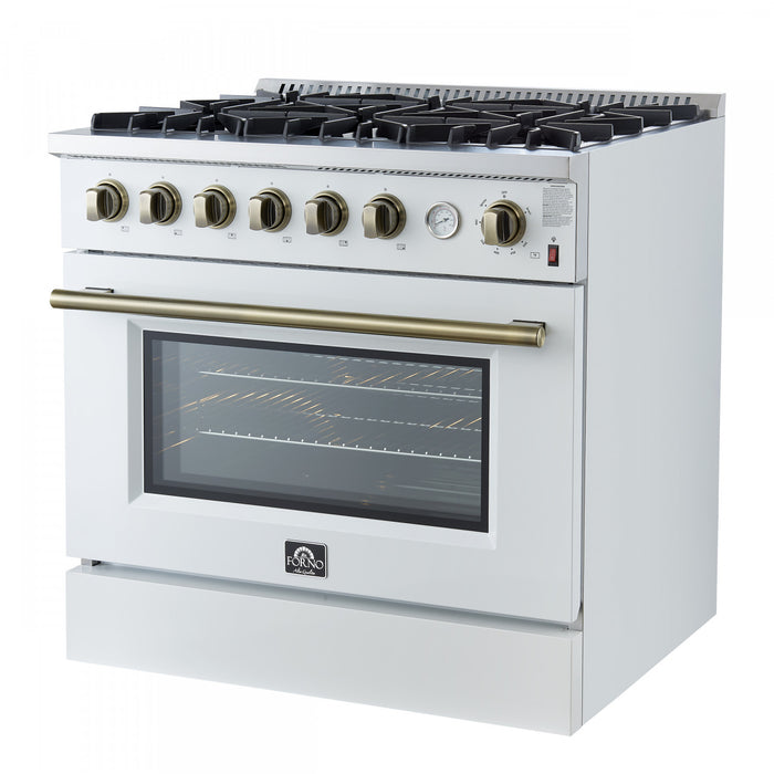 Cuisiniere a gaz Marco 36 pouces blanche, 4,32 pi³ – FFSGS6277-36WHT