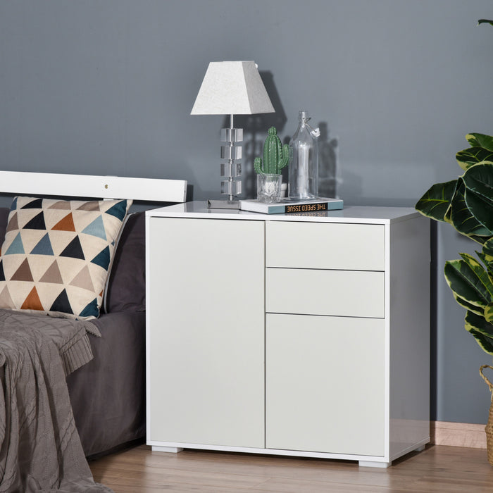 HOMCOM Buffet Haut Brillant Tiroirs Armoire Rangement Cuisine