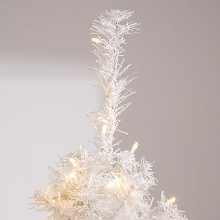 Homcom Arbre De Noel Artificiel Pre-eclaire De 6 Pieds Avec 250 Lumieres Led Blanches Chaudes Et 1000 Embouts