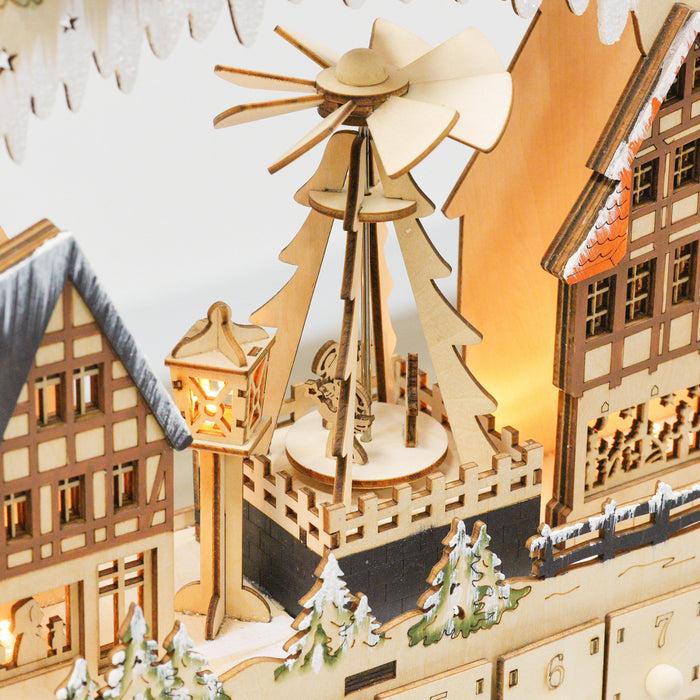 Homcom Calendrier De L'avent Lumineux Avec 24 Tiroirs De Compte A Rebours
