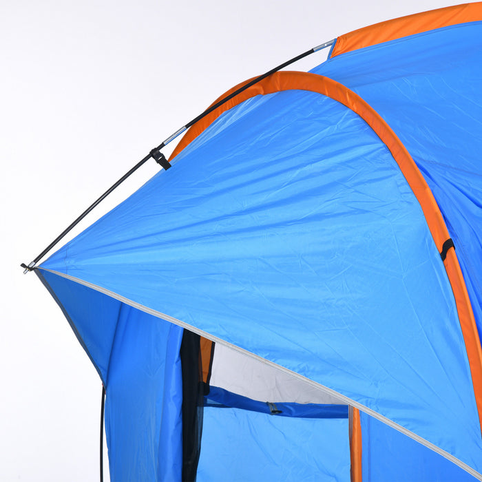 Outsunny Tente De Camping Pour Voiture Avec 3 Portes, Bleu Et Orange