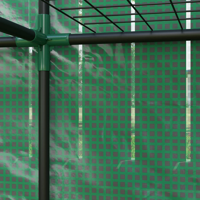 Outsunny Mini Serre Adossee Avec Etageres A 3 Niveaux, Vert