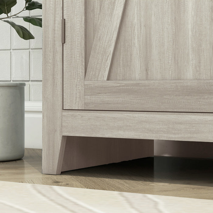 HOMCOM Garde-manger de cuisine autoportant 72 po, armoire buffet, gris
