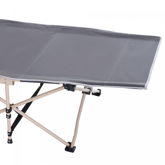 Lit De Camping Pliant Outsunny, Lit De Couchage Portable Pour Les Voyages, Gris