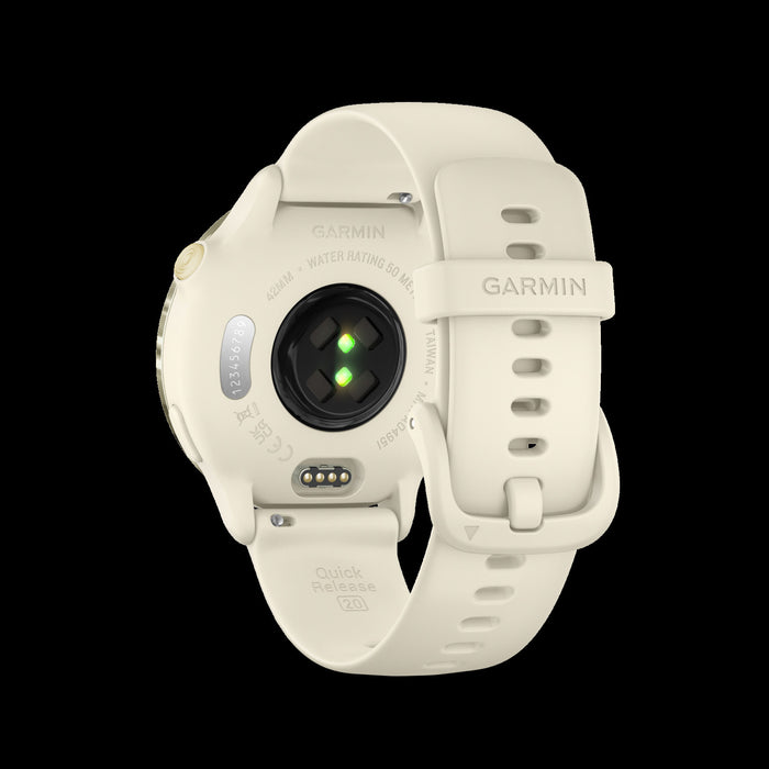 Montre de fitness Garmin Vivoactive 6 Lunar Gold - Moniteur d'activite, entrainements quotidiens, statut HRV, dynamiques de course, conseils PacePro, notifications intelligentes