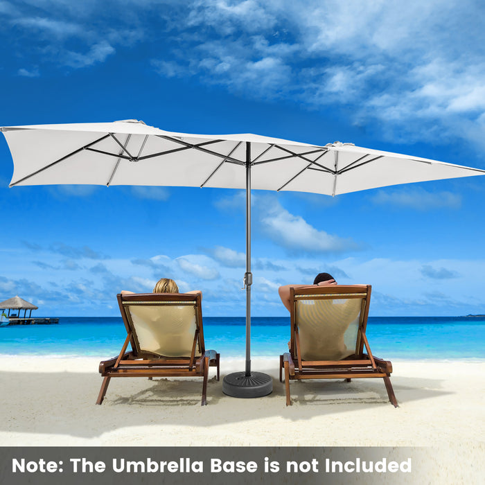 Costway Grand parasol de marche double face 15FT avec manivelle, ventilation, pour exterieur double