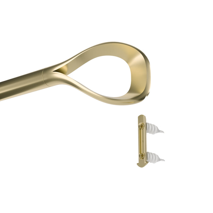  Tringle à rideaux extensible Loop de Umbra dorée de 1 po - 42 po à 120 po