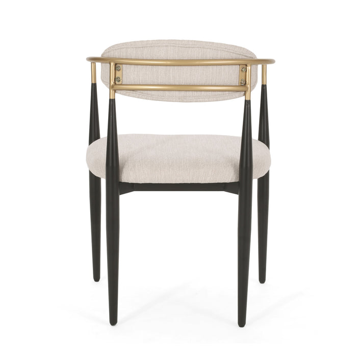 Ensemble De 2 Chaises De Salle À Manger Mila Avec Revêtement En Tissu Et Structure En Metal - Beige Et Noir