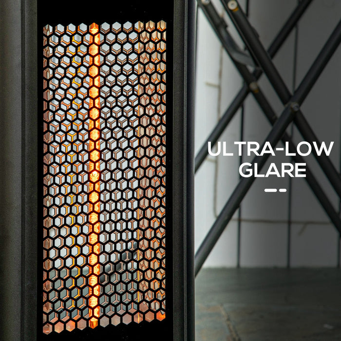 Outsunny Chauffe-terrasse Electrique Avec Eblouissement Ultra-faible Et 6 Reglages De Chaleur, Radiateur Infrarouge Autonome En Alliage D'aluminium De 1200w Avec Telecommande Infrarouge, Noir