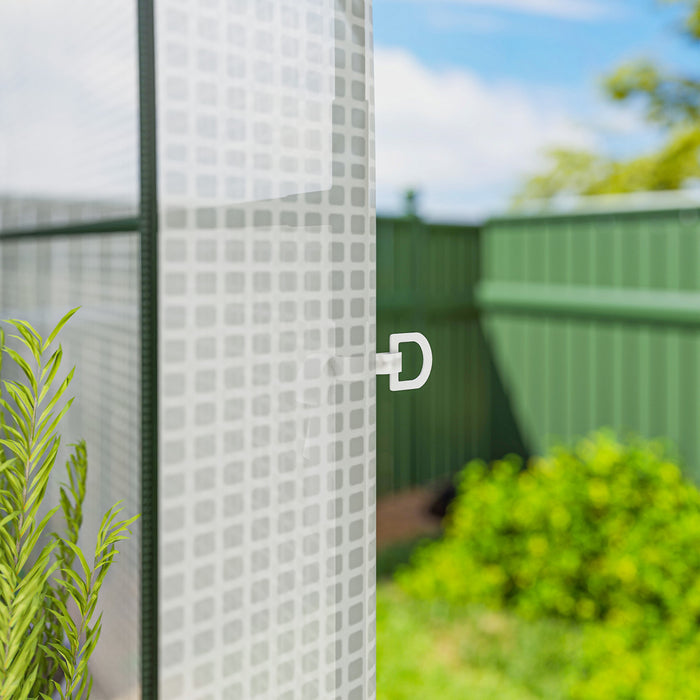Outsunny Serre Exterieure avec Etageres, Blanc
