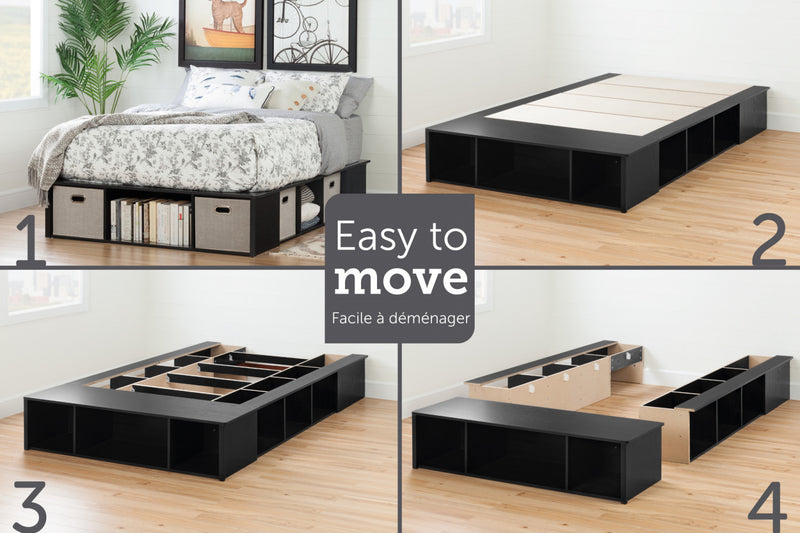 Flexible Lit Plateforme Avec Paniers - Chene Noir