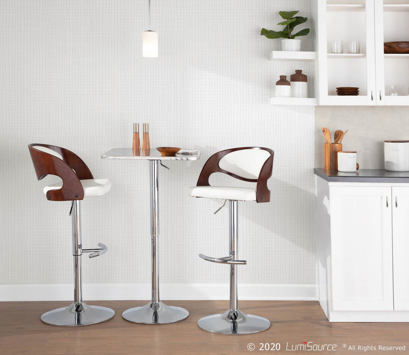 Table Bistro carrée réglable et contemporaine pour bar ou salle à manger - argentée