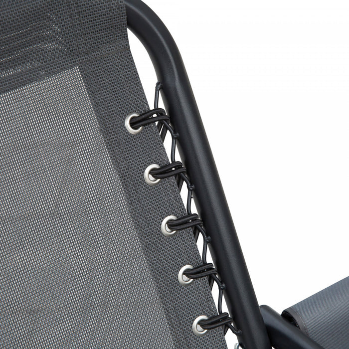 Outsunny Balancelle De Jardin 2 Places Table D'appoint Pivotante + Rangement Integre Inclinaison Toit Reglable Metal Noir Polyester Gris