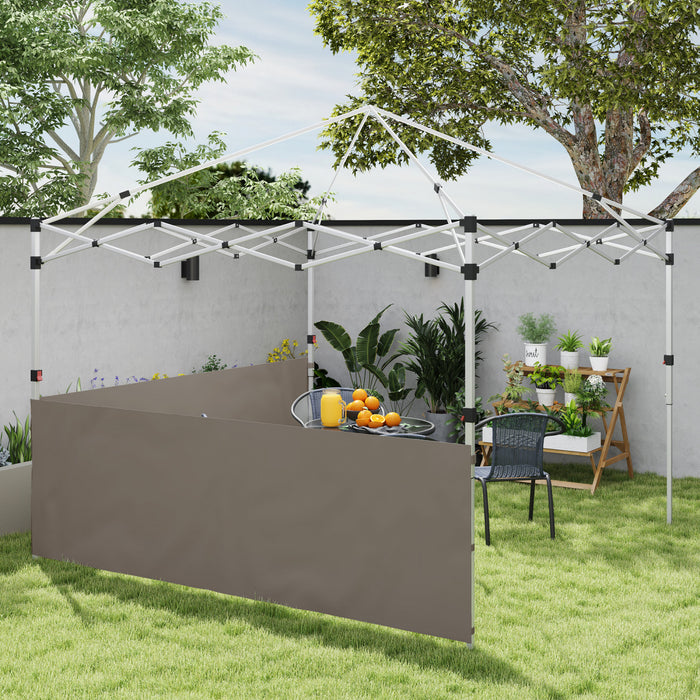 Outsunny 2 Demi-murs D'auvent Pour Auvent De 10' X 10' Ou 10' X 20', Gris