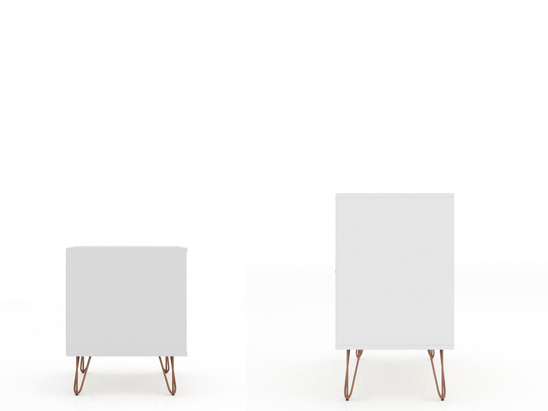 Ensemble de commodes 2 pieces Rockefeller style milieu du siecle en blanc