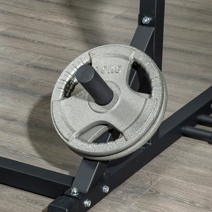 Soozier Support De Squat Reglable Avec Barre De Traction Et Support De Plaque De Poids, Support D'halteres Multi-fonction Halterophilie Pour Gym A Domicile