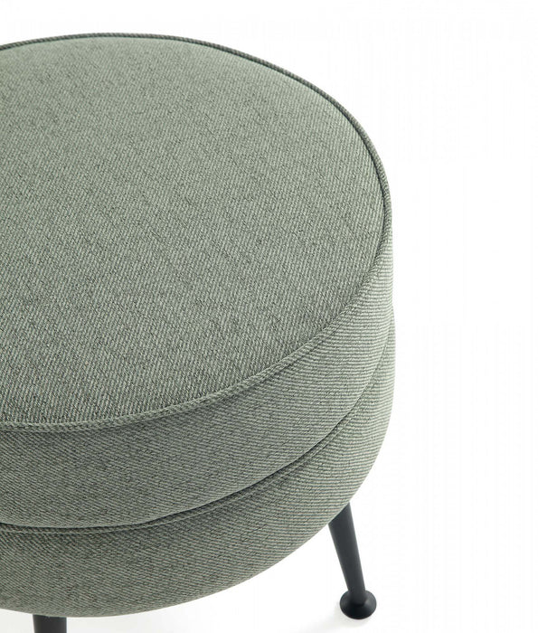 Lot de 2 poufs d’appoint rembourres Bailey style milieu du siecle en vert sauge