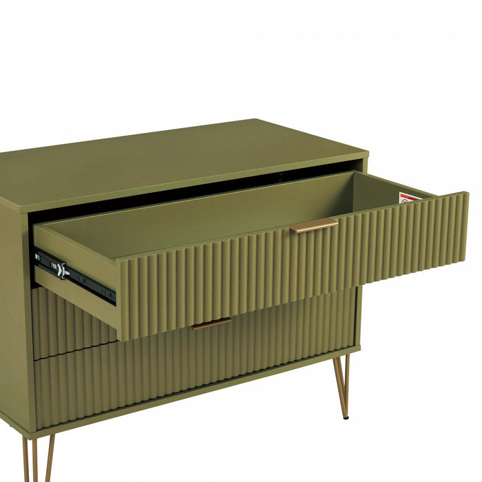 Ensemble moderne Dumbo 2 pieces de commodes en vert olive