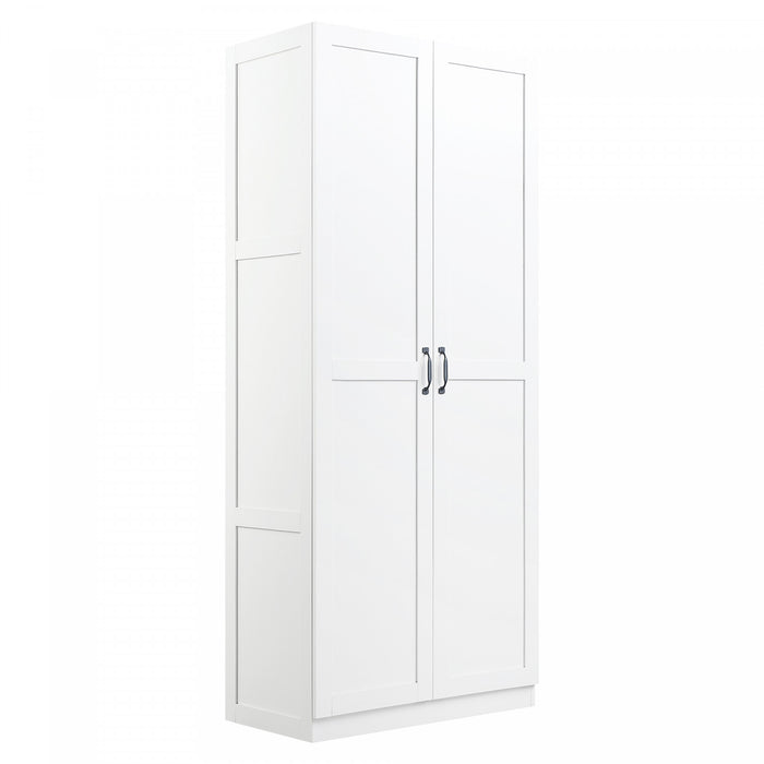 Armoire de rangement moderne Hopkins 30\" en blanc (4 etageres) - Lot de 2