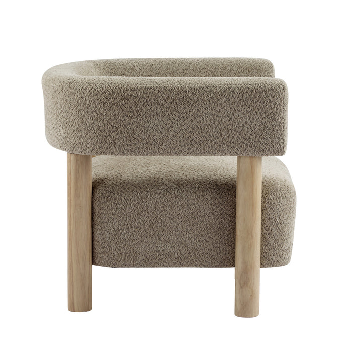 Evelyn Fauteuil d’appoint avec assise confortable et revetement en boucle, camel clair