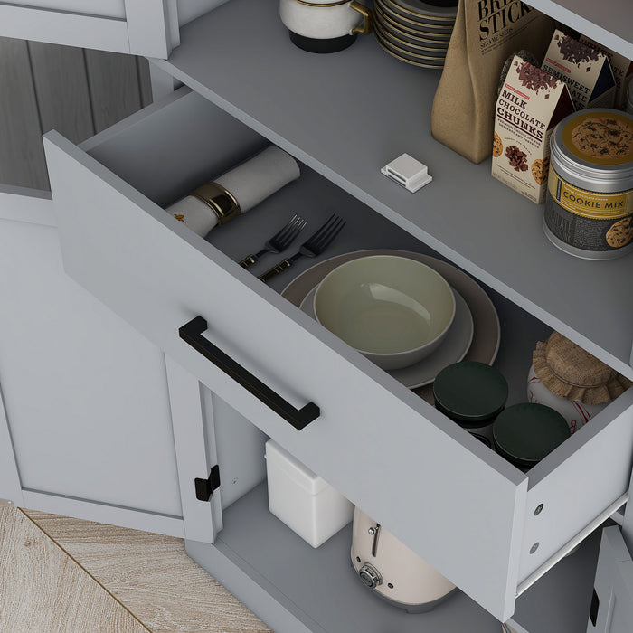 HOMCOM Armoire de rangement de cuisine pour garde-manger de 72 po de haut