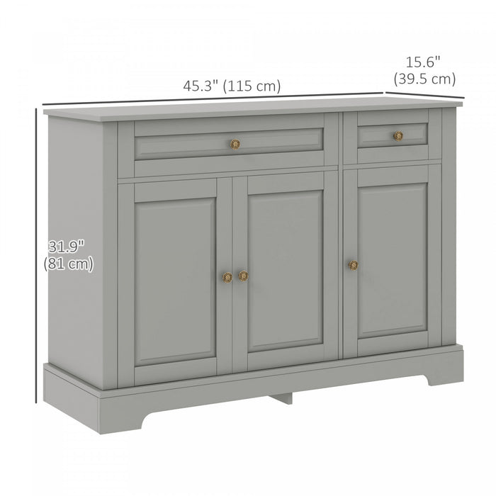 HOMCOM Buffet Meuble de Cuisine Moderne 2 Tiroirs etageres Reglables