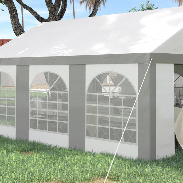 Tente De Fete Outsunny 20 X 13 Pieds Avec Cotes, 6 Fenetres Et 2 Portes