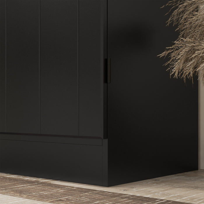 HOMCOM Armoire de cuisine, garde-manger, 6 niveaux avec 4 portes, noir