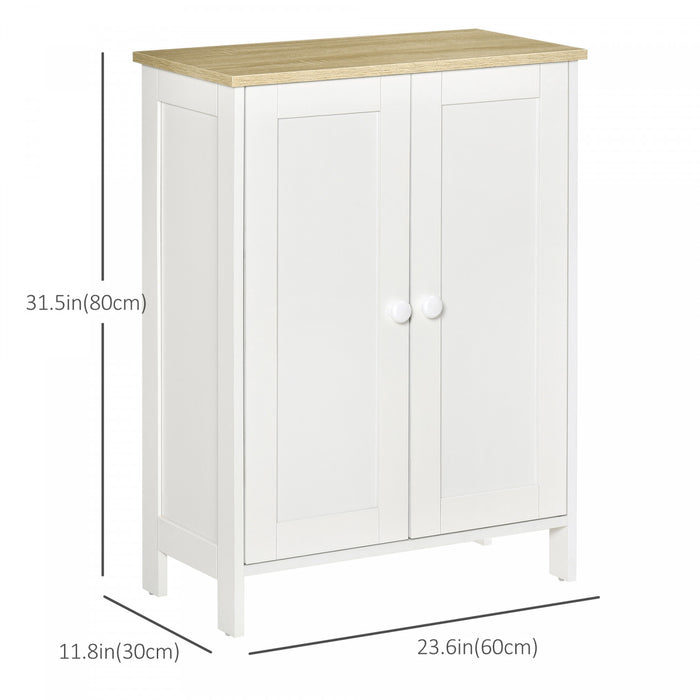 HOMCOM Armoire de rangement avec 2 portes, 2 etageres reglables pour salon