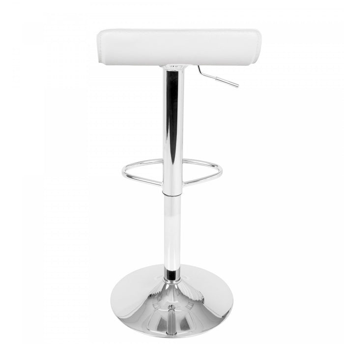 Tabouret pivotant contemporain Ale à hauteur réglable en tissu blanc - ensemble de 2