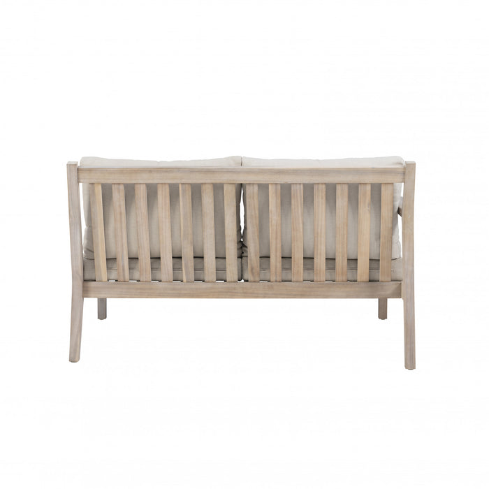 Causeuse Teagon de couleur beige et naturelle pour la terrasse à l’extérieur - ensemble de 2