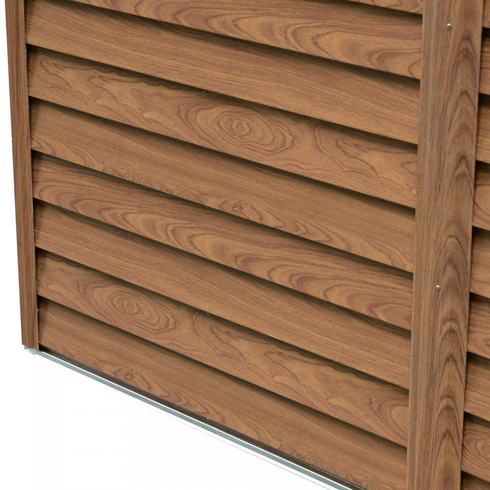 Outsunny Abri De Jardin Exterieur En Acier De 6.5' X 7.5' Avec Ventilation, Brun Avec Grain De Bois